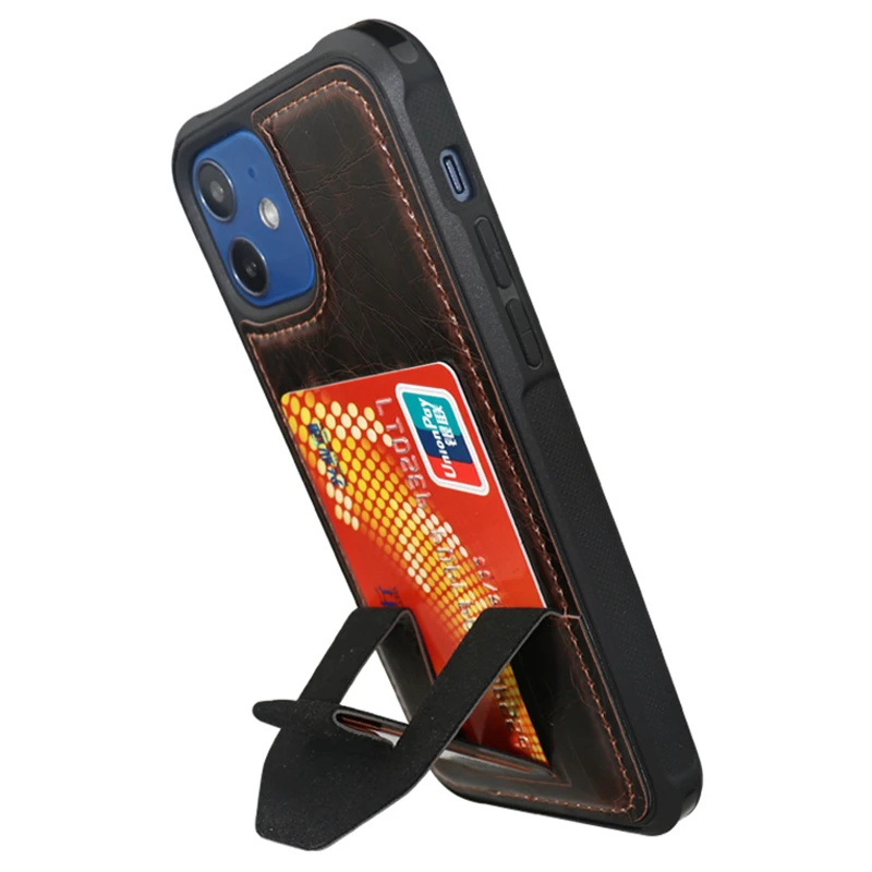 Итальянский кожаный чехол Crazy Horse для IPhone 13 12 11 Pro Max Mini XS XR X 8 7 6 6S Plus SE 2 кронштейна