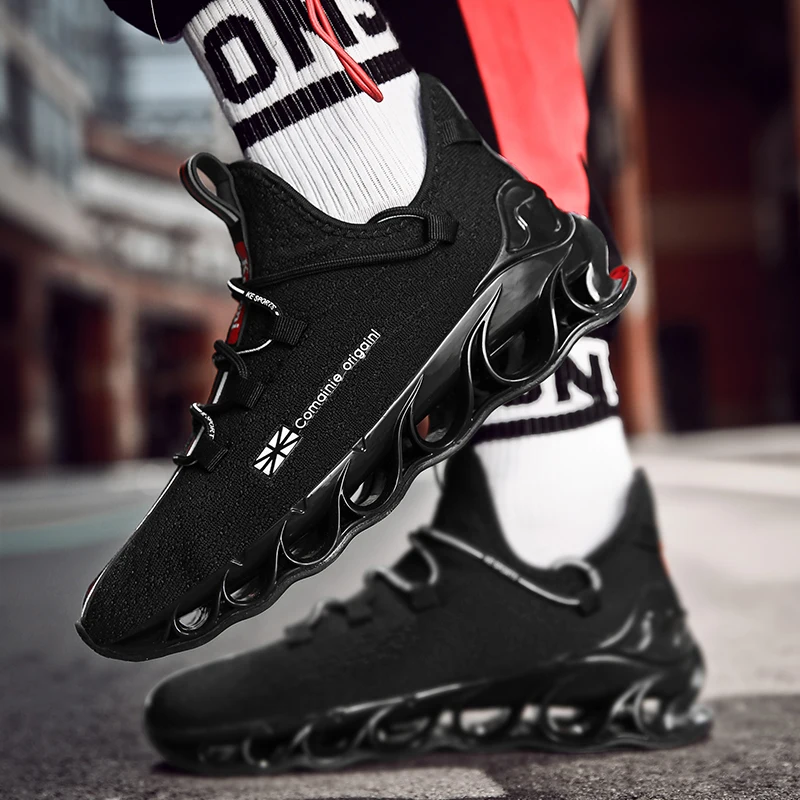 

New Blade Cushioning Sneakers Mesh Running Shoes for Men Breathable Profession Sports Shoes Outdoor Athletic Training Sneakers