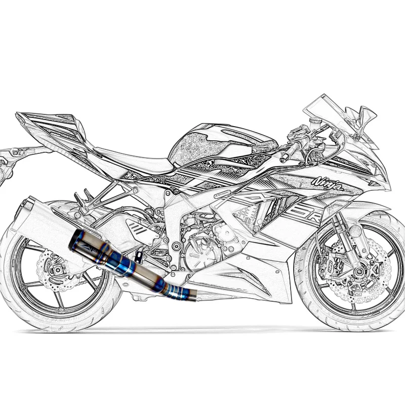 ZX6R ZX636 2009- Слипоны для мотоцикла глушитель из титанового сплава Остин гоночный GP1r для Kawasaki zx6r zx636 2009
