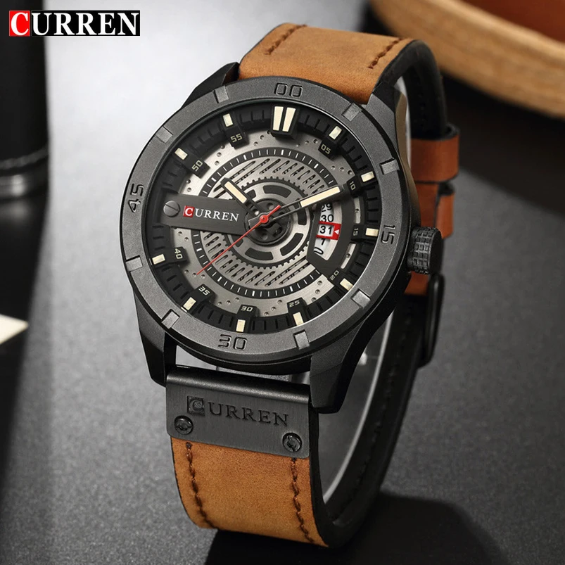 

Fashion Mens Watches Curren Brand Luxury Leather Quartz Men Watch Casual Sport Clock Male Relogio Masculino 8301 Drop Shipping
