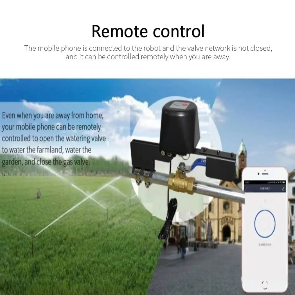 Умный клапан управления для воды и газа Tuya Wifi/Zigbee автоматическое отключение
