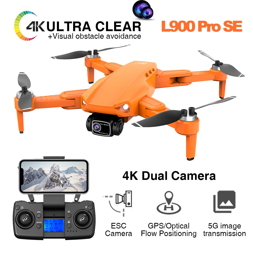

Квадрокоптер L900 Pro SE 4K с двойной камерой FHD/HD, 1,2 км