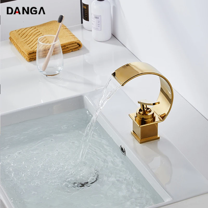 

Basin Faucets Bathroom Waterfall Faucet Two-way Brass Mixing Faucet Cold Waterbrass Laundry Sink Tap Bathroom Accessories