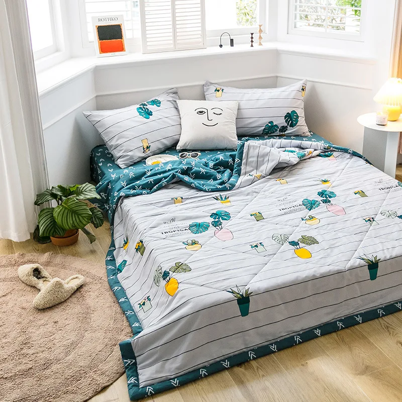 

New Cotton Summer Cool Quilt Single and Double Student Dormitory Air-conditioning Can Be Equipped with Four Sets