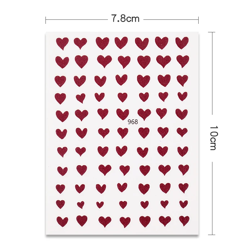 

1PC Love Heart Pattern 3D Nail Sticker Monther's Day Nail Decals Transfer Slider Valentine's Day Gift DIY Nail Art Decoration