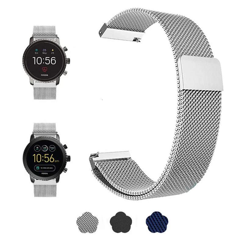 Ремешок для часов из нержавеющей стали для Fossil Gen 4 Q ознакомительный HR/Gen 3 Q исследовательский HR ремешок для часов сменный ремешок браслет на запястье Fossi 4