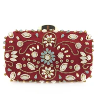 vintage style women beaded evening bags embroidery small day clutches wedding bridal handbags diamonds case purse