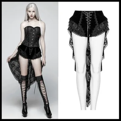 Женские готические мини-шорты в стиле панк-рейв с ласточкиным хвостом модные