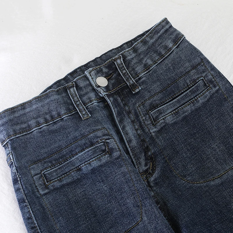 

2020 new Fashion Denim Flare Pants Women Retro Jeans Wide Leg Trousers Lady Casual Bell-Bottoms Flare Pant Female
