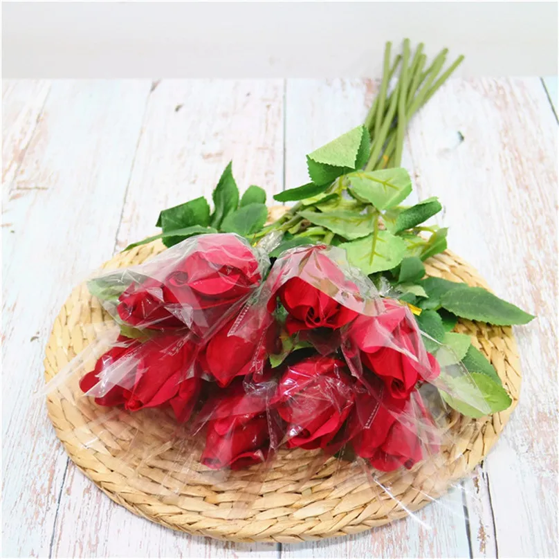 10 шт. искусственный цветок Декор роза для свадьбы увлажняющая Роза Свадебная