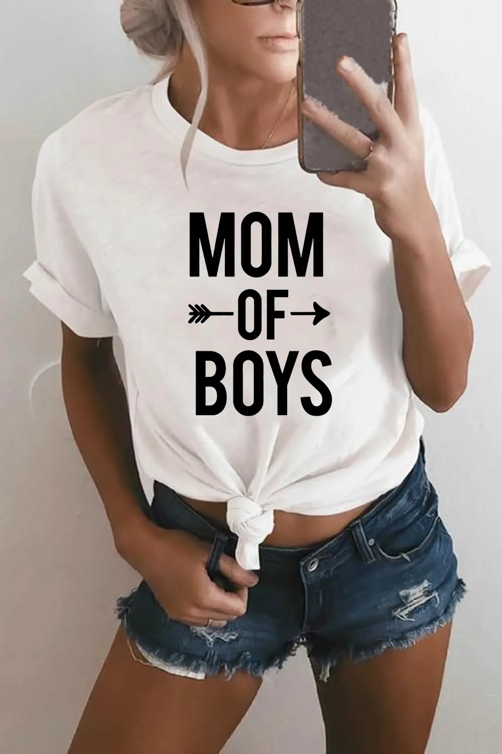 Женские футболки с принтом Mom of Boys для мам Harajuku белые топы уличная одежда Tumblr Camisetas