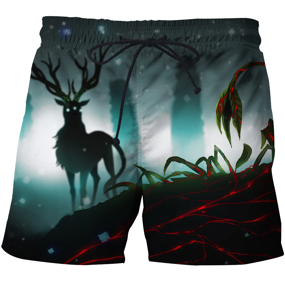 

Мужские пляжные шорты, спортивные быстросохнущие плавки, свободного покроя, с художественным 3D-принтом, лето 2021