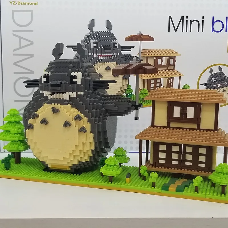 Микро-кубики YZ из мультфильма сделай сам Строительные кирпичи Тоторо модель