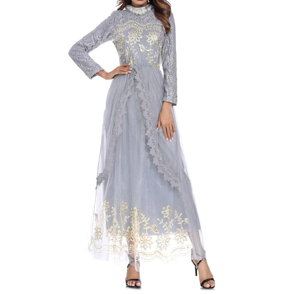 Женское вечернее платье-макси MISSOMO элегантное мусульманское платье с длинным