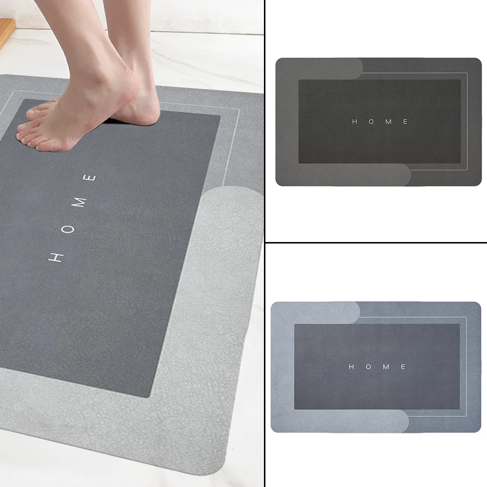 

Quick Drying Bathroom Carpet 60x40cm Kitchen Oil-proof Mat Nappa Leather Non-slip Toilet Floor Mats Super Absorbent Bath Mat