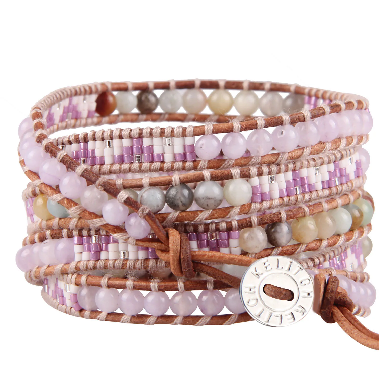 Женский плетеный браслет с бусинами 5 дюймов|Гибкие браслеты| |