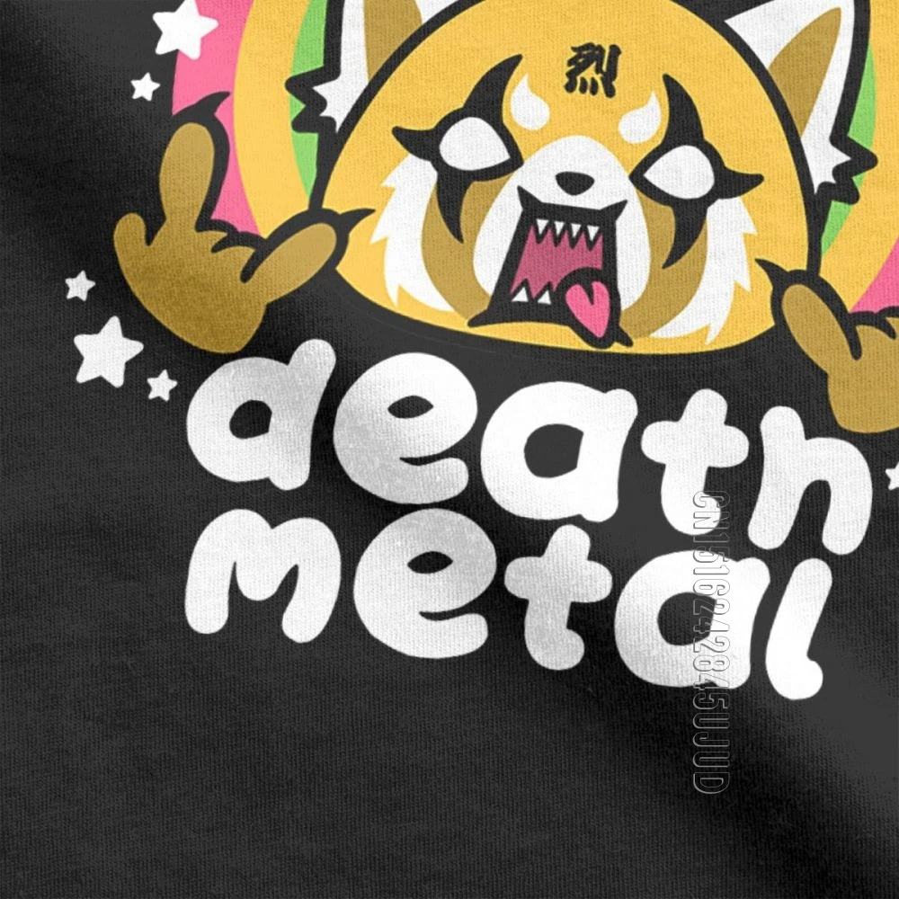 Футболка мужская с надписью Death Metal Aggretsuko приталенная тренировочная рубашка в