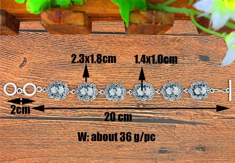 Овальный смолы леди Королевский браслет Винтаж вид античный посеребренные