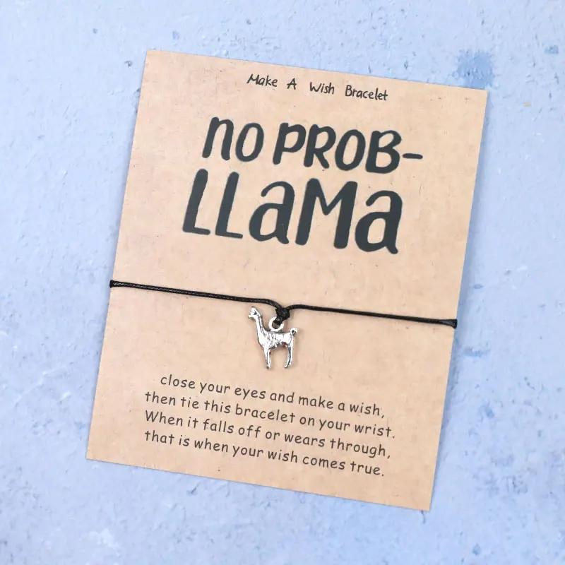 No Prob-llama браслет из ламы Забавный лама очаровательный ювелирные изделия подарок