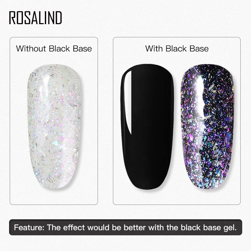 ROSALIND Блестящий Гель лак Платиновый гель для ногтей УФ светодиодный верхнее