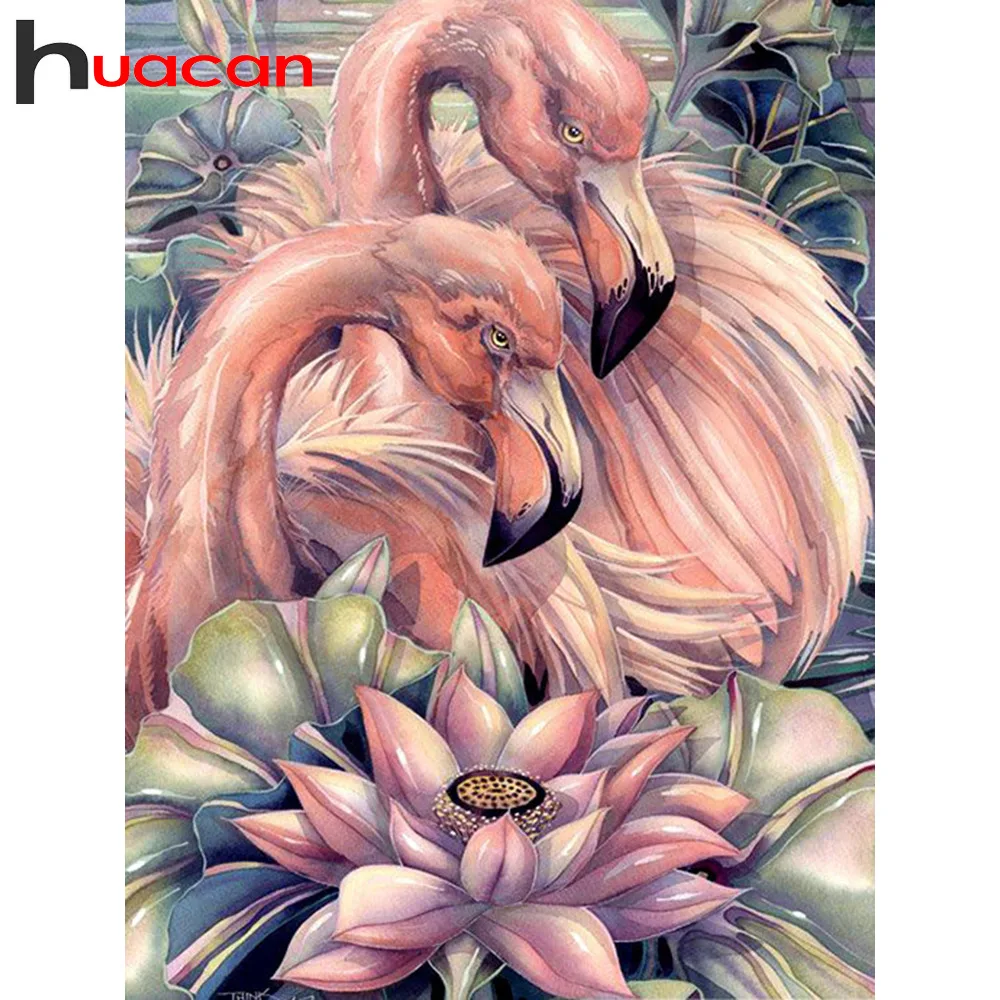 Huacan DIY алмазная живопись Фламинго полный квадрат Новое поступление