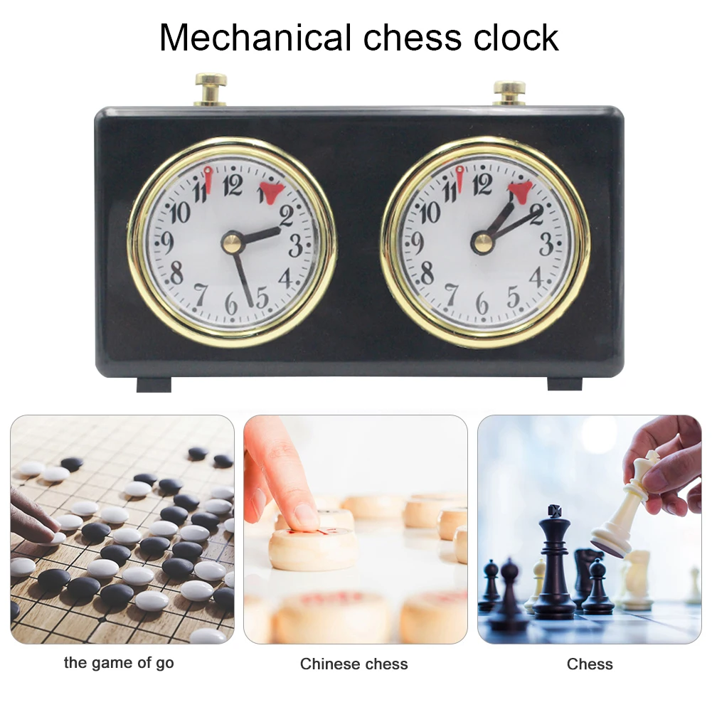 

Portable Mechanical Chess Board Game Clock Count Down Analog Chess Timer