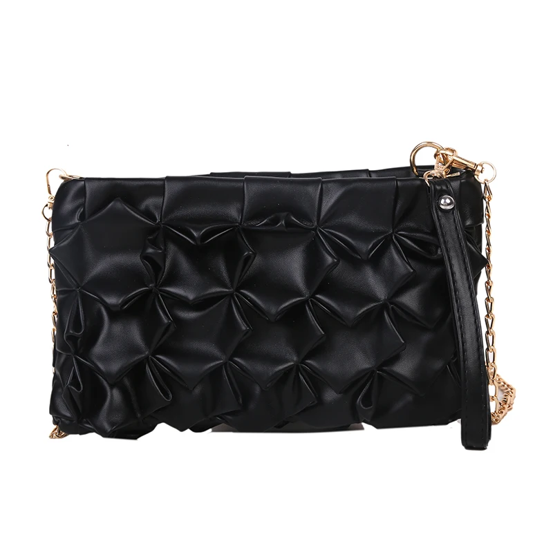 Handbag 2023 Women Brand Flower Weave Hand Clutches Purse Leather Chain Shoulder Bags Women Messenger Bag Female Bolsos