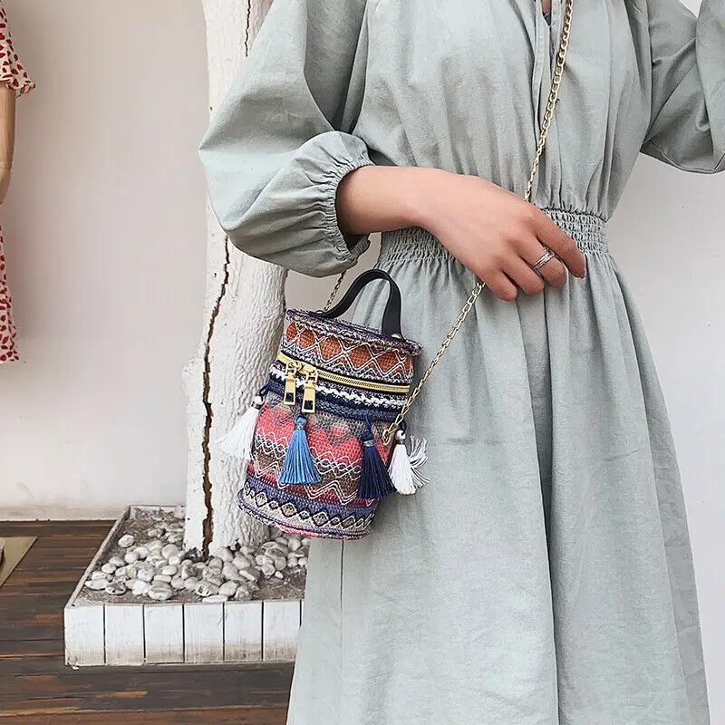 Новинка 2019 года женская сумка в богемном стиле для девочек ручная Круглый