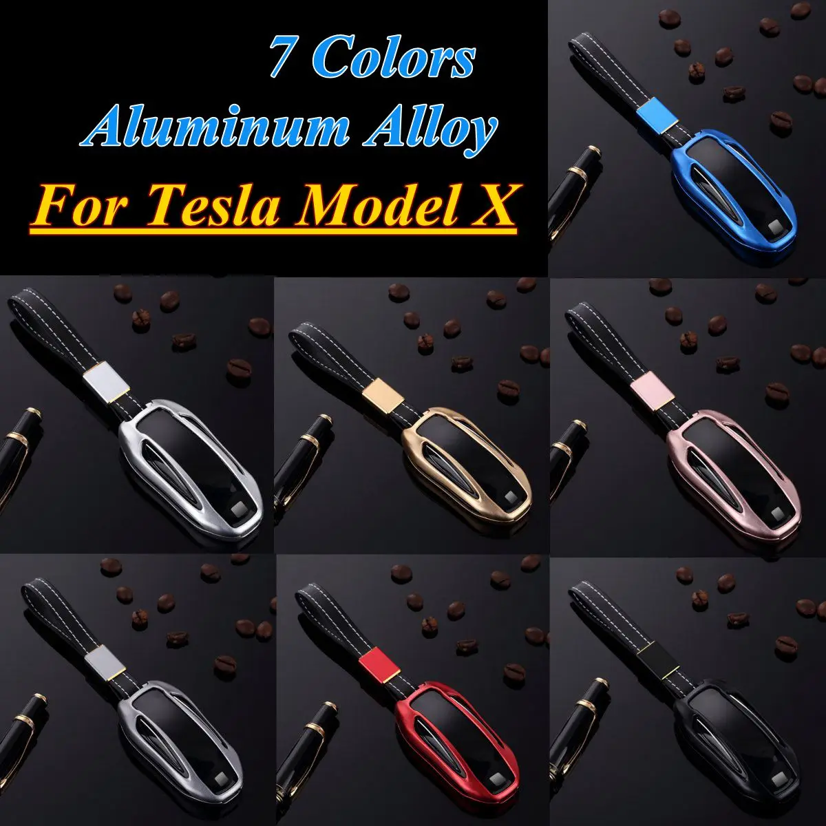 1 шт. чехол для автомобильного ключа с ремнем из алюминиевого сплава хранения