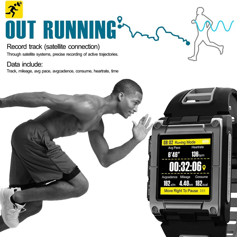 Смарт часы мужские с GPS ip68 пульсометром и компасом 1 3 дюйма|Смарт-браслеты| |