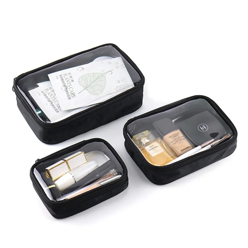 

Waterproof Transparent Cosmetic Bag Women Make Up Case Travel Zipper Clear Makeup Beauty Wash Organizer Bath Toiletry Bags Kit