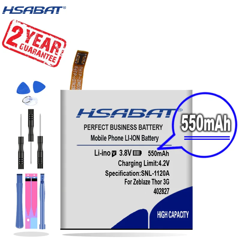 Новое поступление [HSABAT] 550 мАч Сменный аккумулятор для Zeblaze Thor 3G Smartwatch Phone smart watch clock