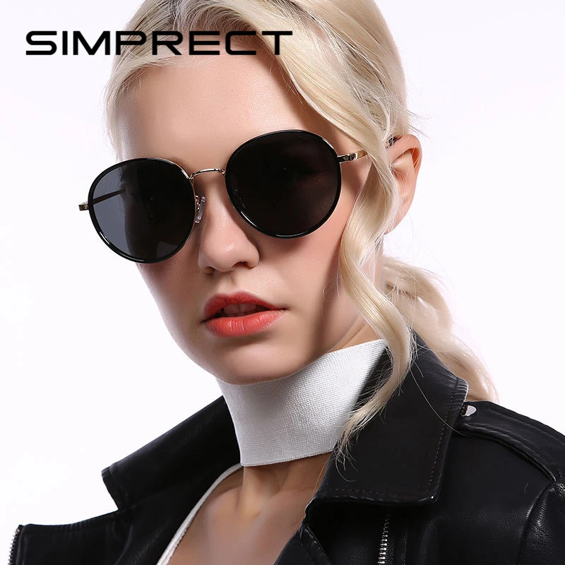 SIMPRECT, поляризационные женские солнцезащитные очки, rb, фирменный дизайн, круглые солнцезащитные очки, Ретро стиль, Ретро стиль, солнцезащитные очки, водительские Оттенки для женщин