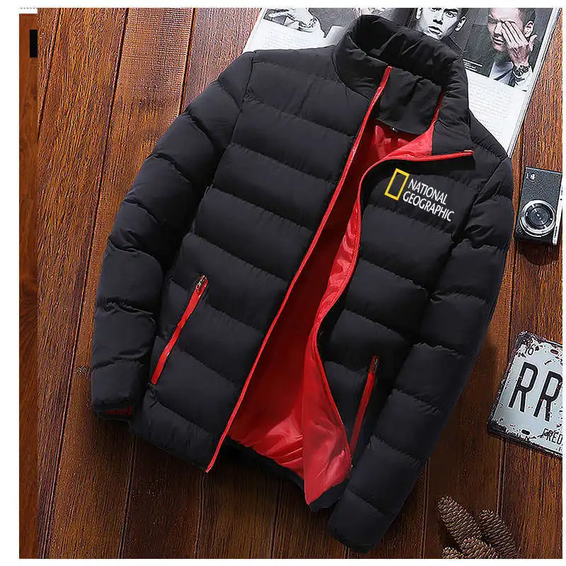 Fashion new warm thick men's windbreaker jacket men's casual winter jacket men's real collar windproof cotton down jacket