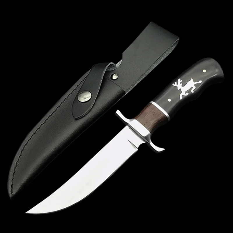 C ToughKeng 440C охотничий нож из нержавеющей стали с фиксированным лезвием, тактический нож для выживания с кожаной оболочкой, ножи для приключений в пустыне - Цвет: C