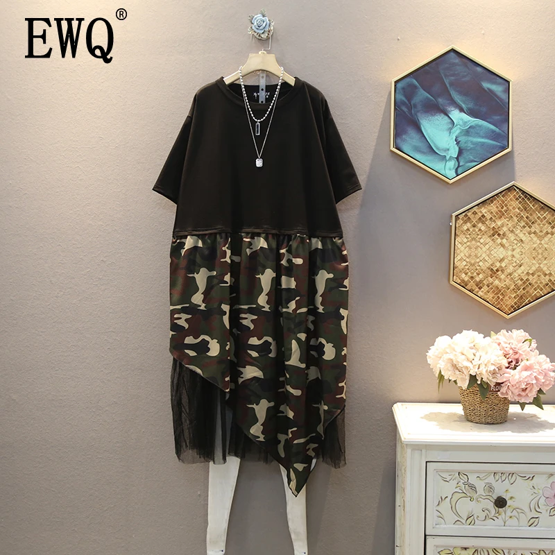 Женское платье с круглым вырезом и коротким рукавом [EWQ] модное Повседневное в