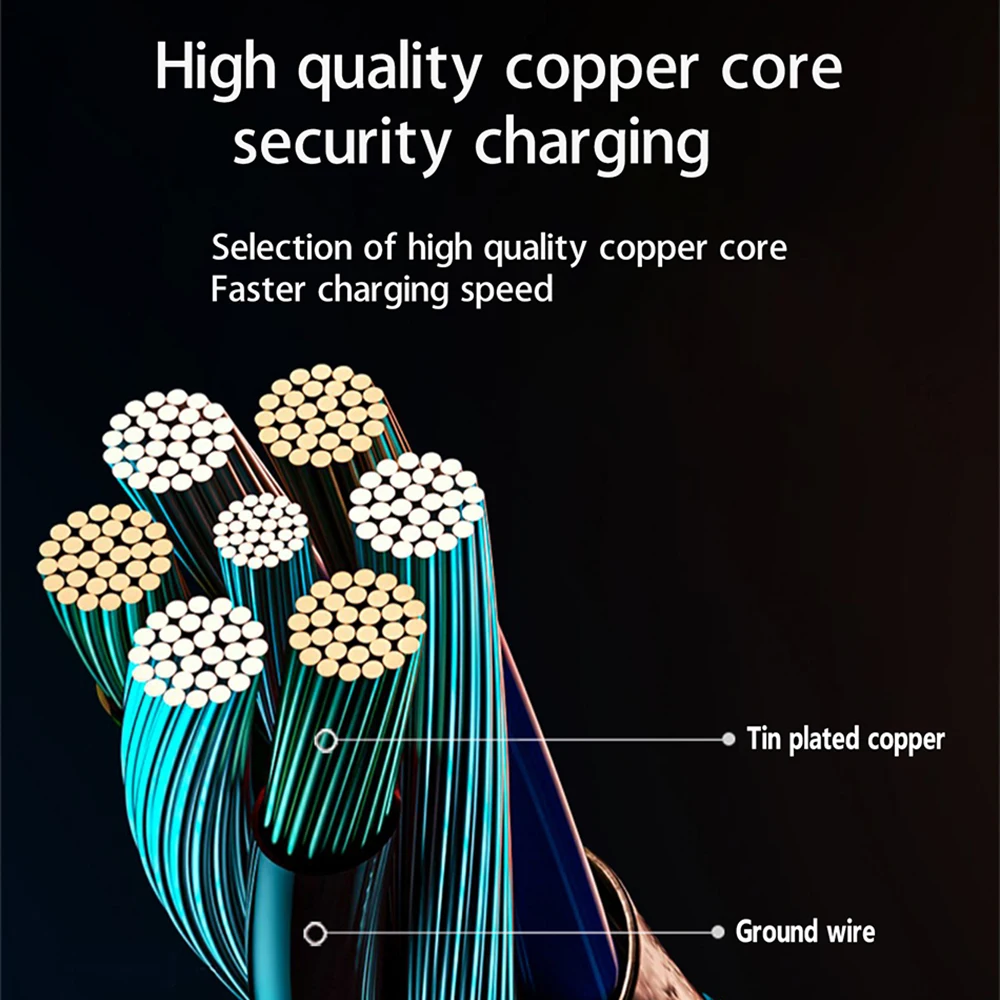 

Magnetic Flowing Light LED Cable Micro USB Type C Charging Wire Cord For iPhone Samsung Huawei Android USB Mobile Phone Charger