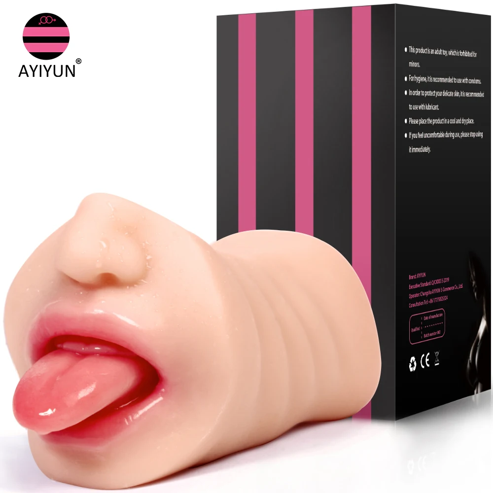 Реалистичная Вагина AYIYUN настоящая кошка и рот оральный язык силиконовый Мужской