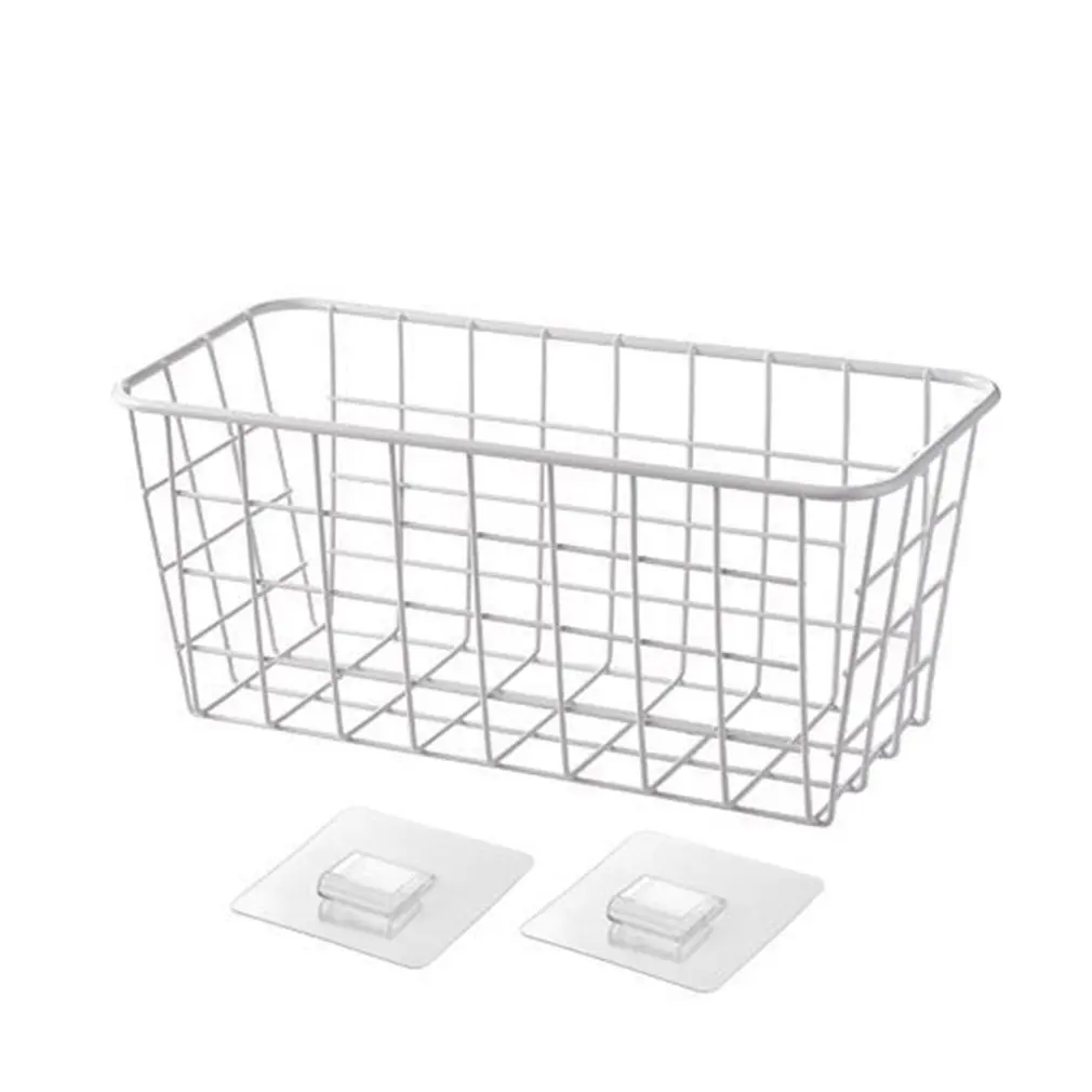 

Iron Art Kitchen Spice Hanging Basket Desktop Storage Basket Rack Bathroom Rectangular Storage Frame Wall Hanging Rack