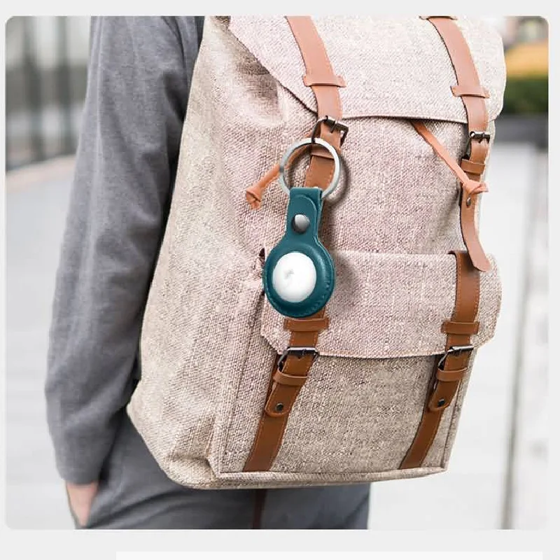 

For Apple Airtags Luxury Leather Protector Case For Airtag Locator Tracker Airtag Case Anti-lost Device Keychain Protective 5.0