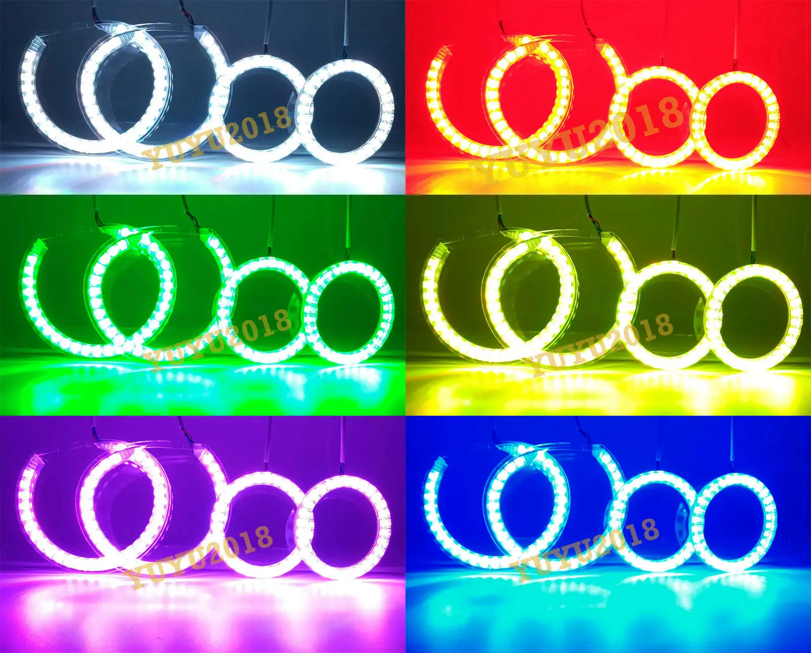 Цветная (RGB светодиодные кольца гало для Mazda CX 7 2006 2012 автомобиля круглая фара