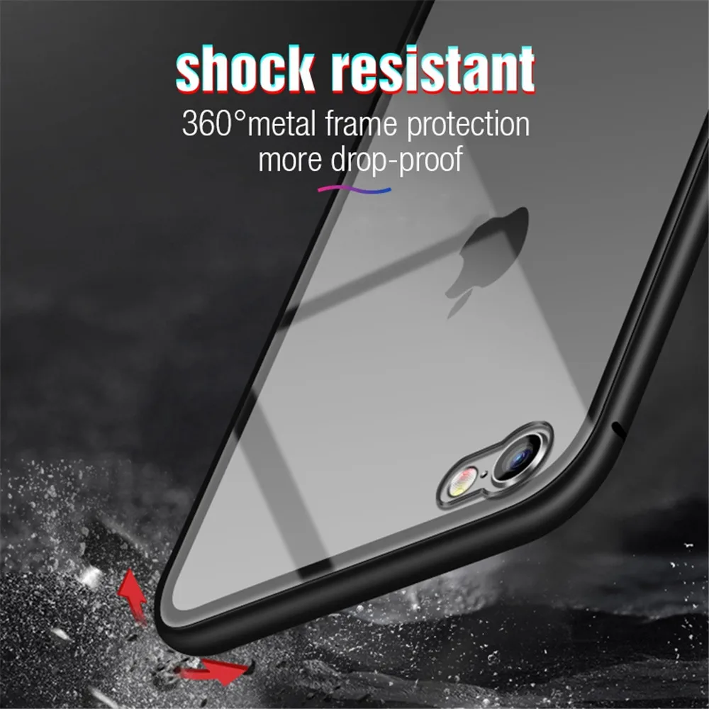 Металлический магнитный адсорбционный чехол для телефона iPhone 6 6s 7 8 Plus X XS XR Xs Max