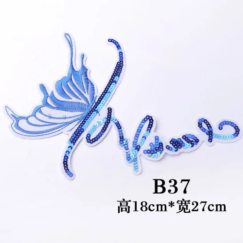 Вышитые блестки заплатки Маленький милый Бабочка Ручная работа девушка Diy