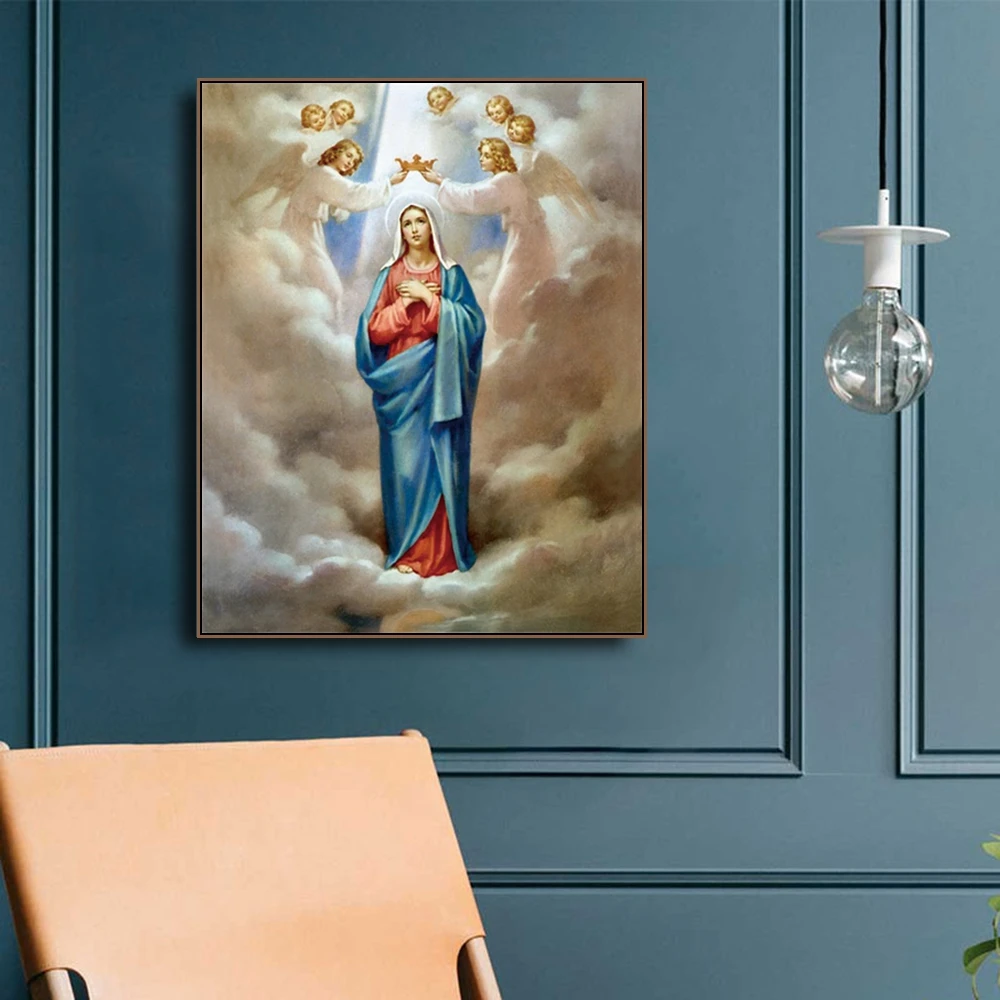 Virgin Mary Lineage, христианский холст, живопись и каллиграфия, искусство, домашний декор, холст, настенное искусство, картина для гостиной, церкви