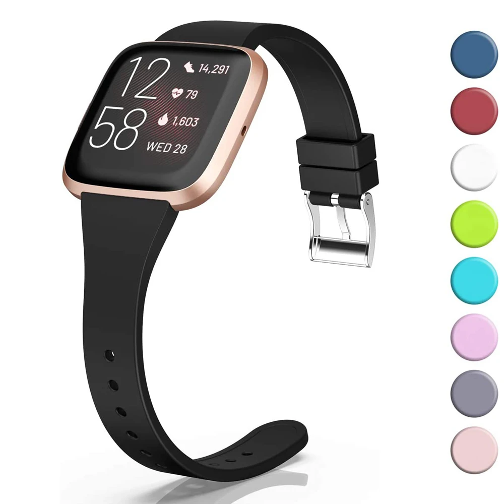 Аксессуары ремешок для часов Fitbit Versa силиконовый тонкий узкий сменный