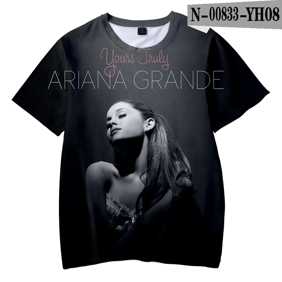 Футболка с 3D принтом «Thank you next Ariana Grande», милая Повседневная модная летняя футболка с круглым вырезом и короткими рукавами для детей - Цвет: 3D