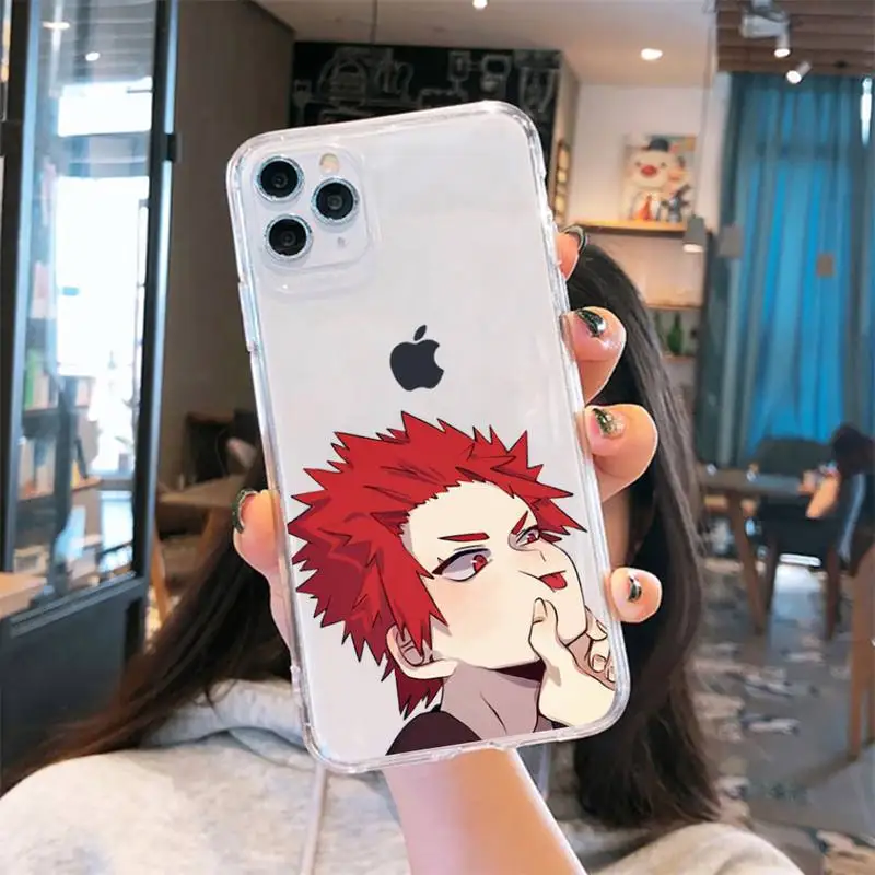 

kirishima My hero academia anime Phone Case Transparent for iPhone 6 7 8 11 12 s mini pro X XS XR MAX Plus