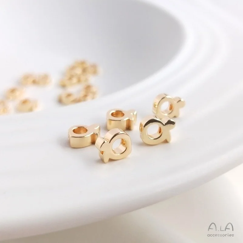 10 шт./партия 14K перфорированные рыбный орнамент аксессуары с принтом маленькие