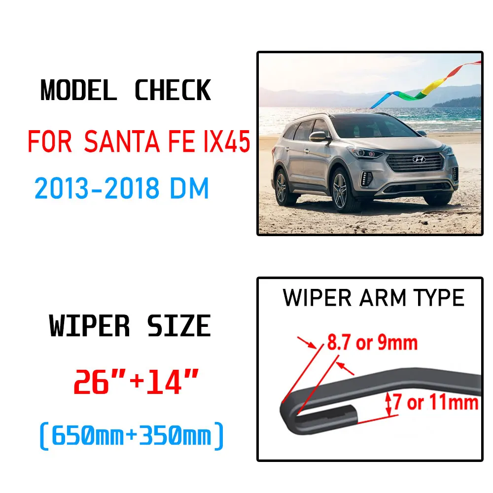 Щетки стеклоочистителя для автомобиля Hyundai Santa Fe IX45 2013 2014 2015 2016 2017 2018 DM аксессуары U