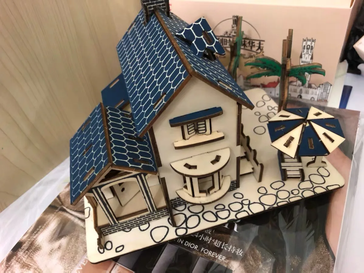 3D DIY Головоломка модель деревянные игрушки дом сборные блоки Деревянный конструктор детские развивающие игрушки